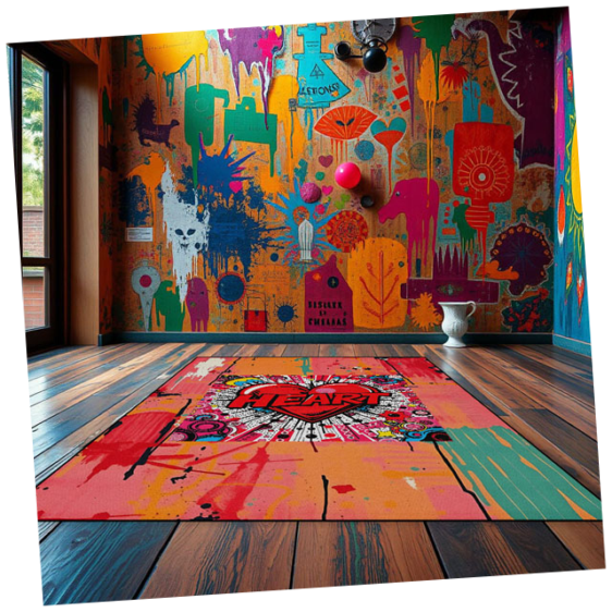 Rutschfeste Kunstmatte Expression Art + Starke Worte 150 x 200 cm 