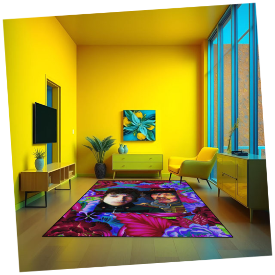 Rutschfeste Teppichmatten mit Retro Motiven 150 x 200 cm 