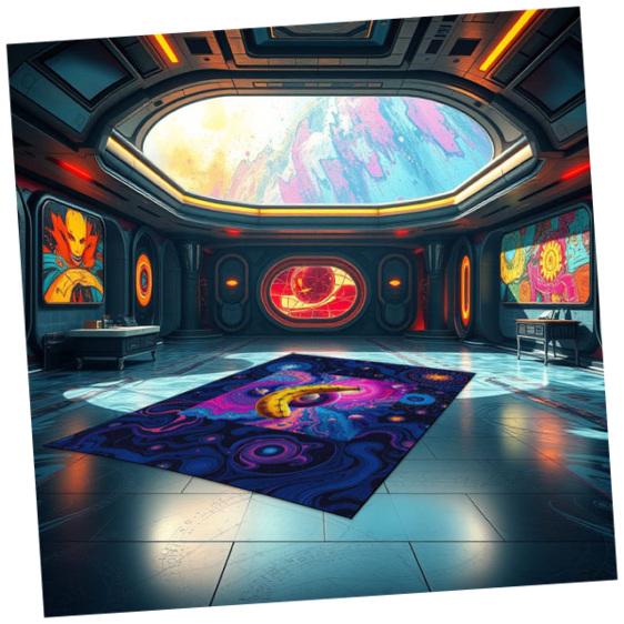 Rutschfeste Teppichmatten UNIVERSE mit Fruit Planets  150 x 200 cm 