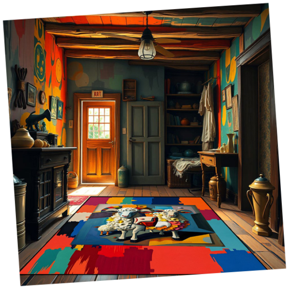 KUNSTMATTEN mit rutschfester Unterseite 150 x 200 cm 